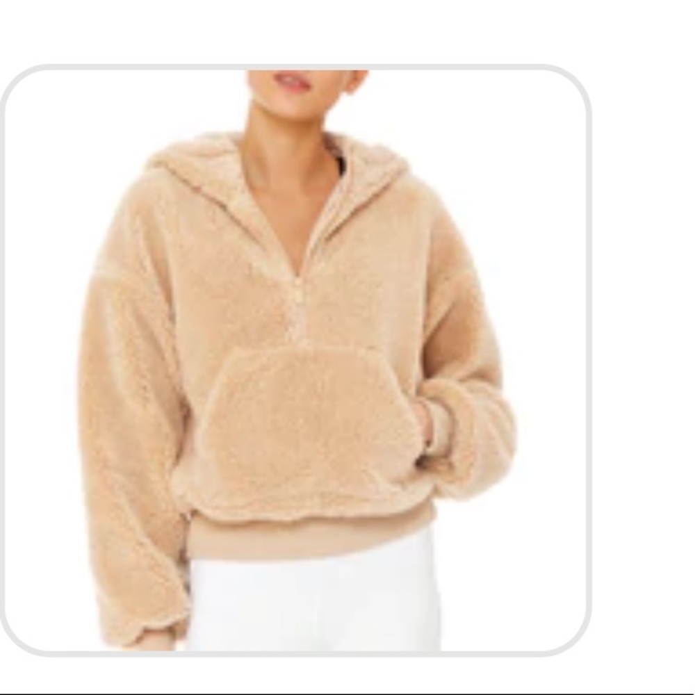 Alo yoga womens streetside half zip hoodie camel size medium